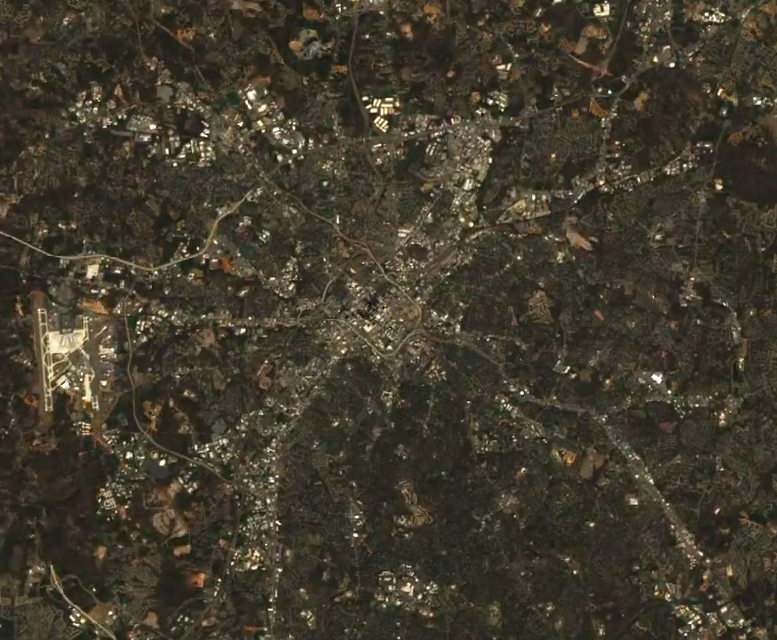 Satellite map view of Charlotte, NC (Year 2000)